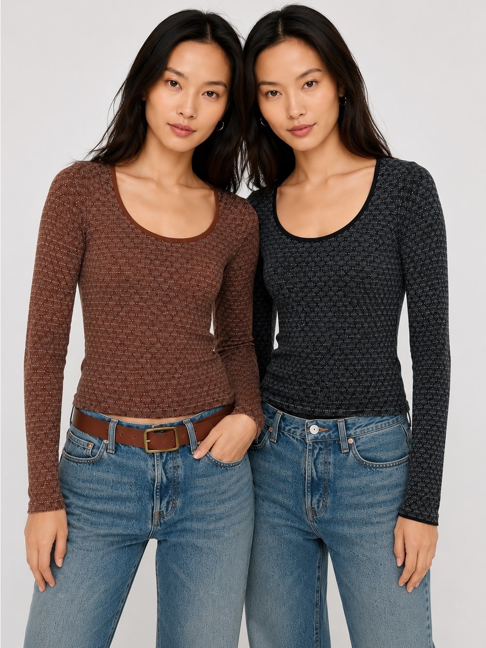 Set of 2 Intimately by Free People Love Letter Long Sleeve Tops Size M
